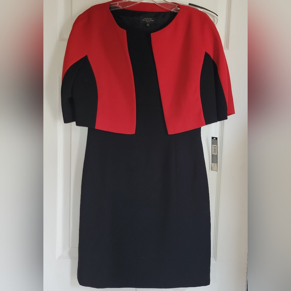 Petite Elegant Black Sleevelwss Women's Dress With Jacket Size 4P